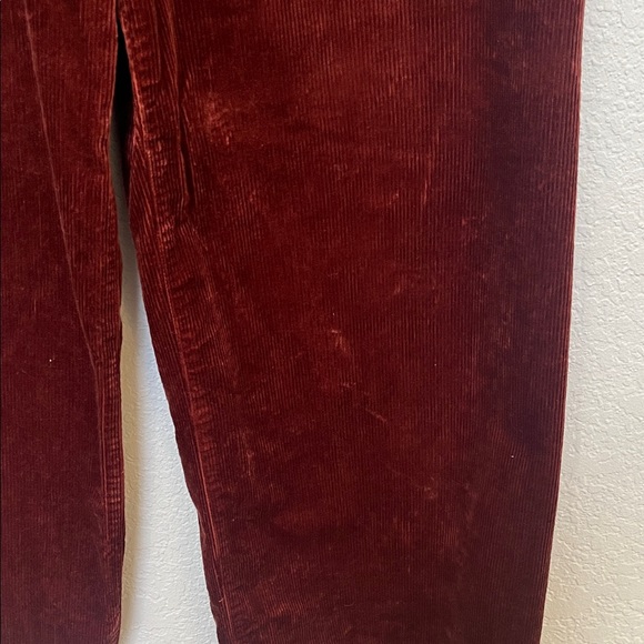 Maeve Collette Wide Leg Corduroy Pants in Deep Burgundy - Picture 2 of 5